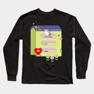 How to become a millionaire - Y2K 2000's Digital aesthetic meme Long Sleeve T-Shirt